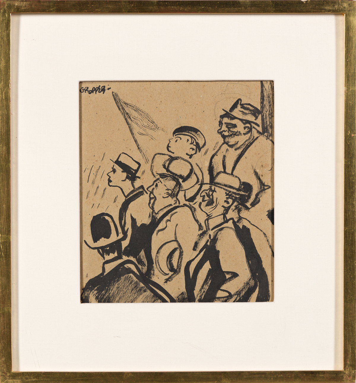 WILLIAM GROPPER Group of 7 ink drawings of the Democratic National Convention, New York.
